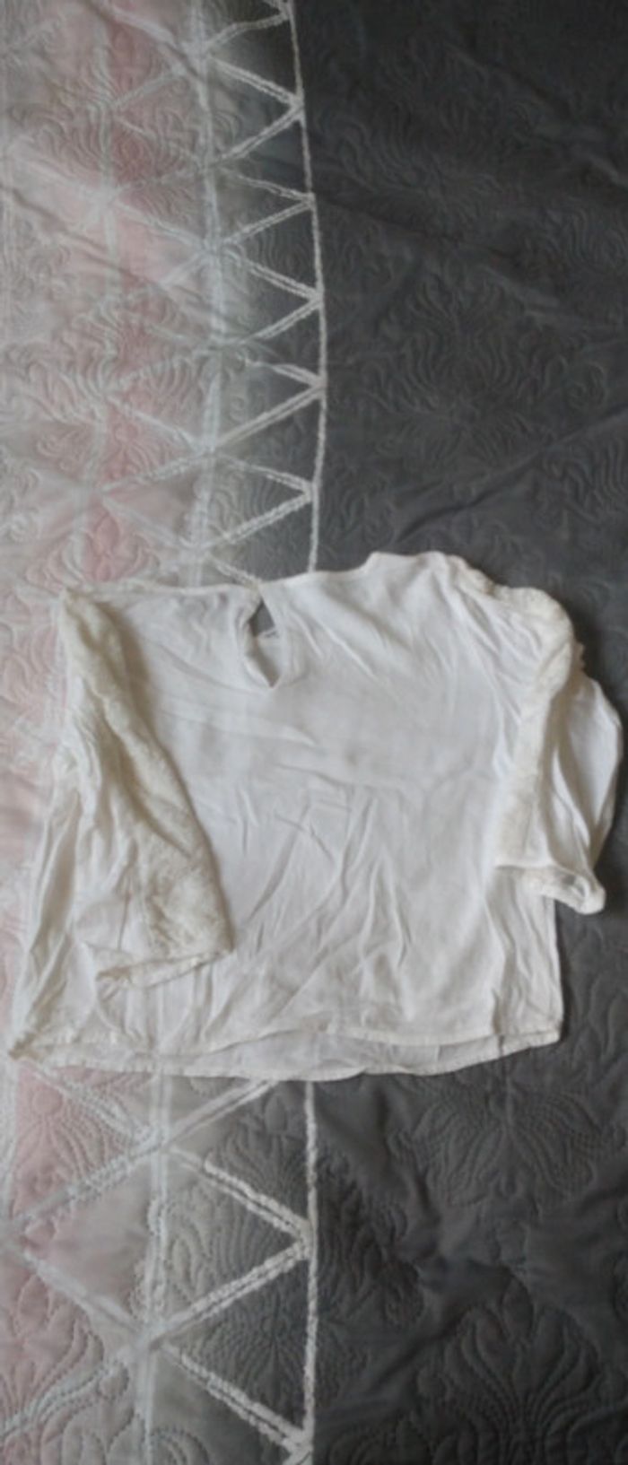 Haut blanc avec dentelle fille 12 ans kiabi - photo numéro 8