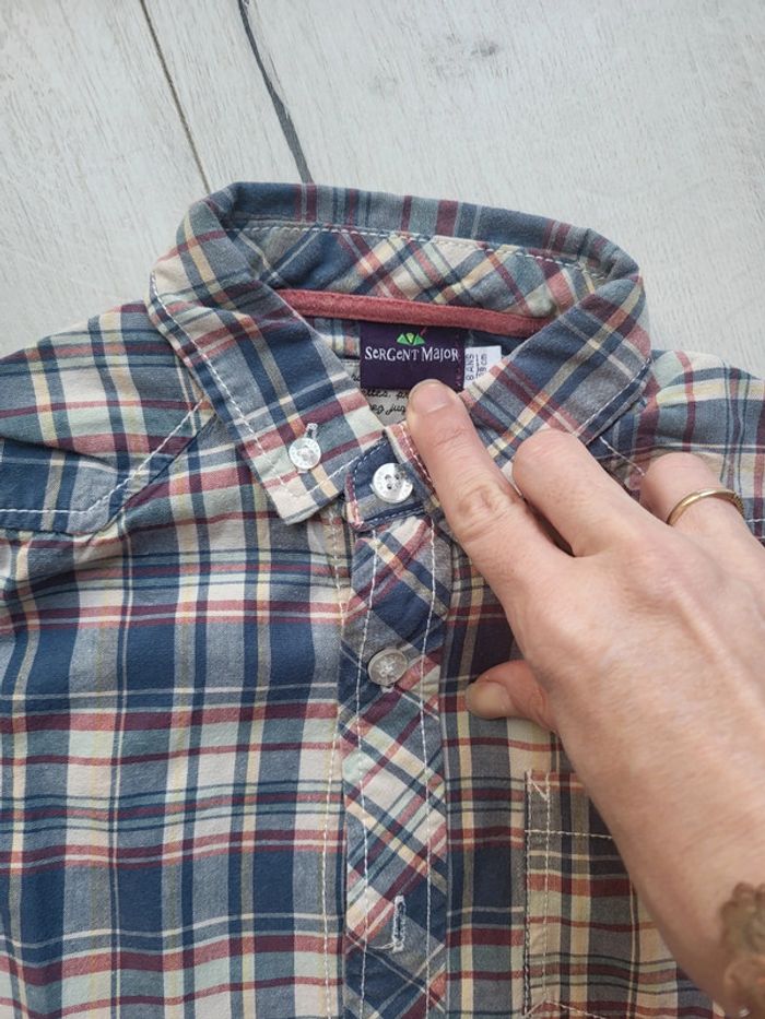 Chemise à carreaux sergent major 8ans neuve - photo numéro 4