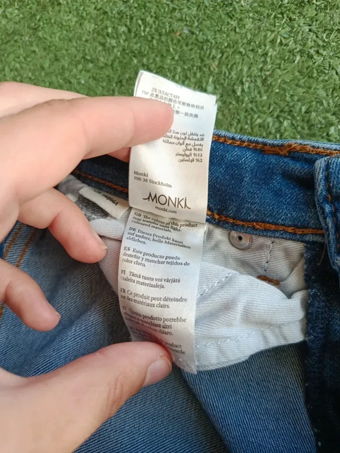 Jean skinny taille haute Monki Oki bleu taille 34 - photo numéro 4