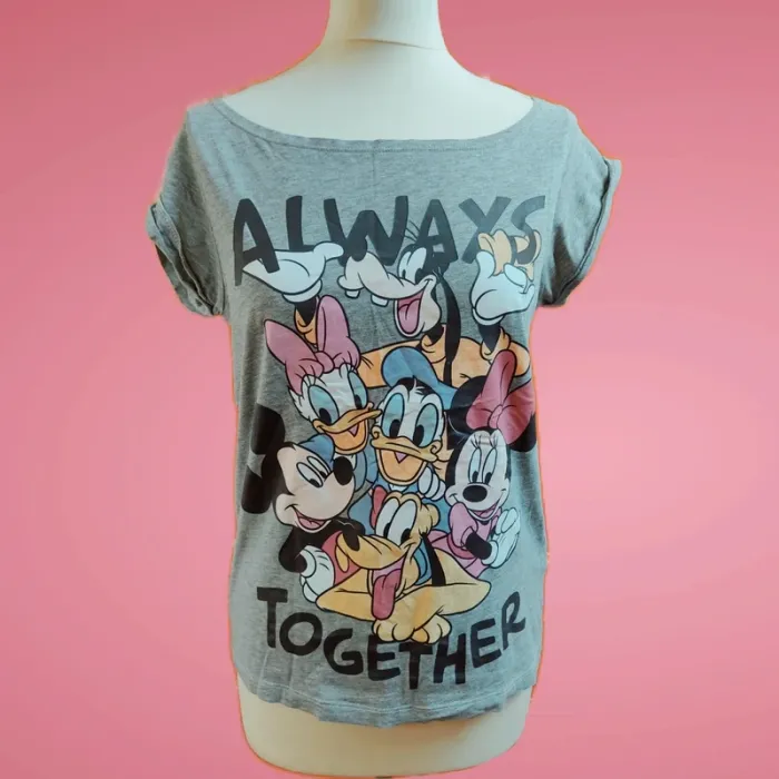 T-shirt imprimé femme Disney gris TBE - photo numéro 2