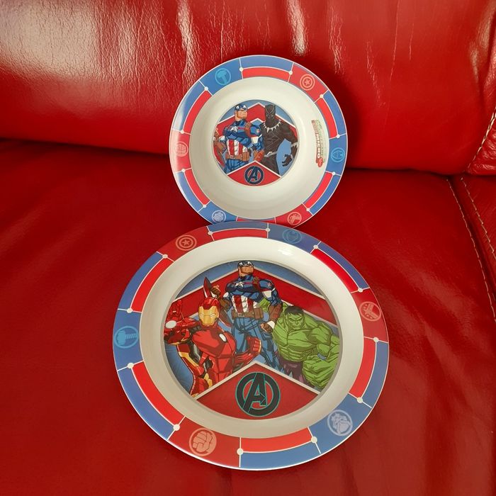 Repas enfant:Assiette & Bol Avengers *plastique micro-ondable