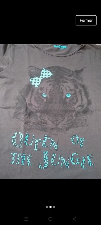 T-shirt manche courte  tête de tigre 🐯/ 12 ans