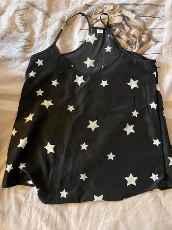 Débardeur péplum noir étoiles