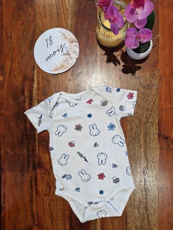 Body manches courtes Miffy 18 mois