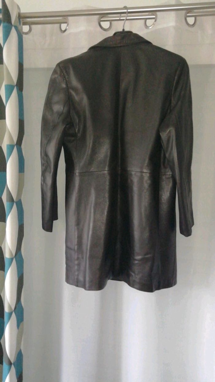 Manteau long cuir marron - photo numéro 4