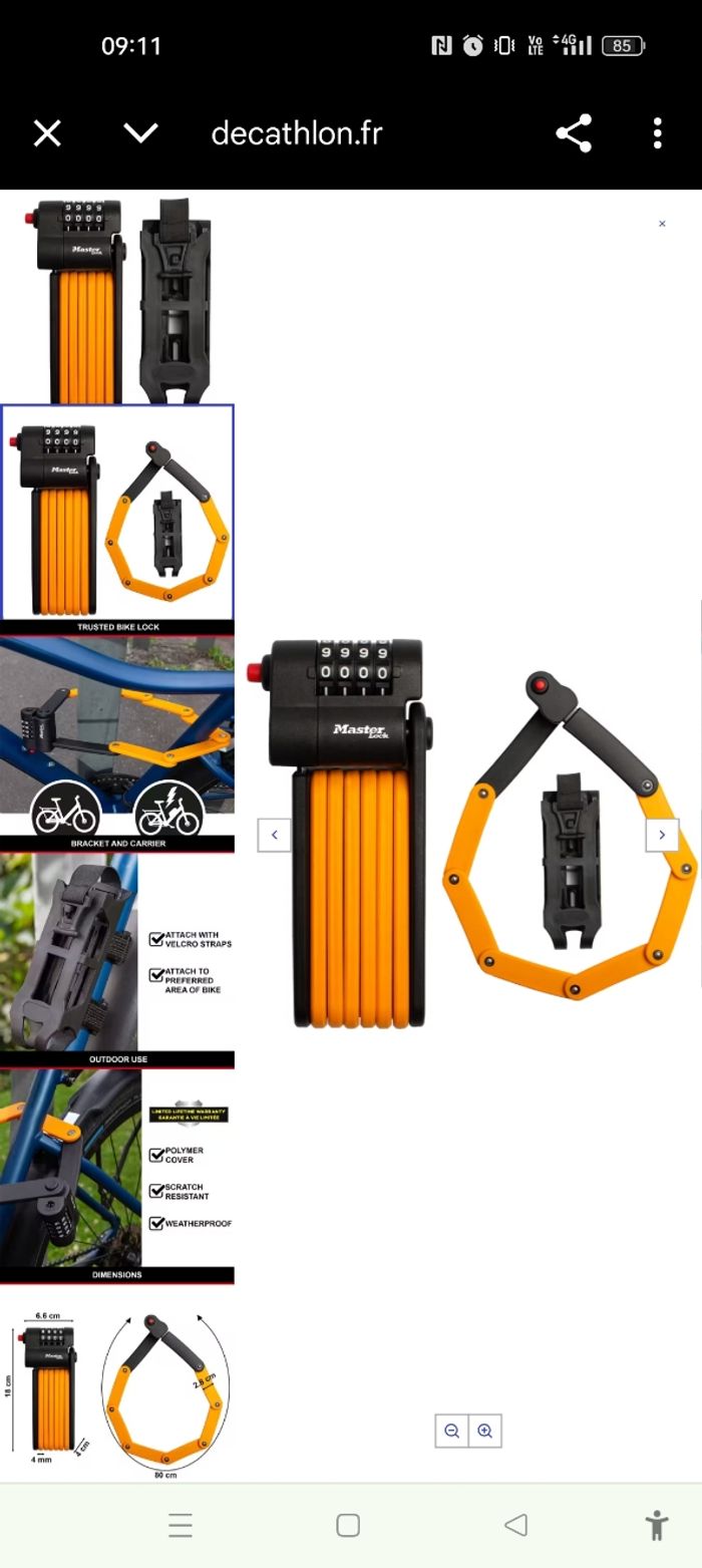 Antivol vélo pliant Neuf - photo numéro 6