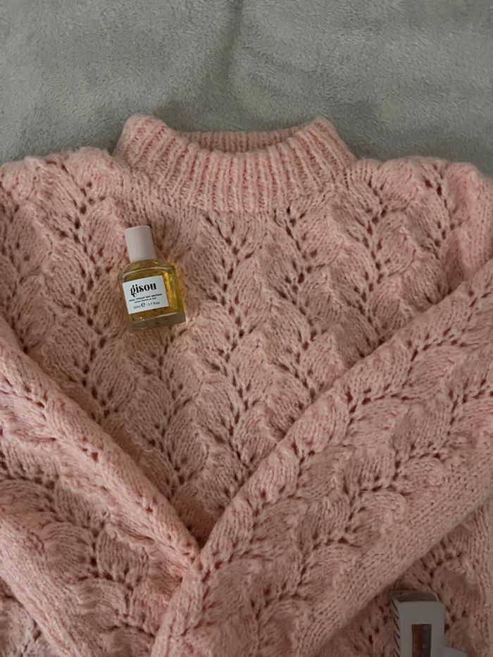 pull italien rose laine