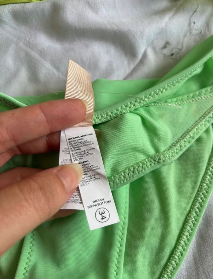 Ensemble set 2 maillots de bain bikini jaune fluo croisé vert taille XS/34 neuf - photo numéro 4