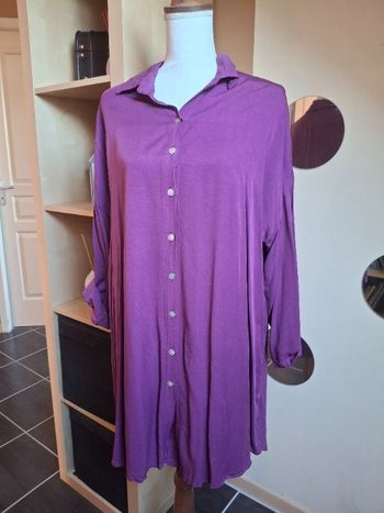 Chemise longue prune violet neuve