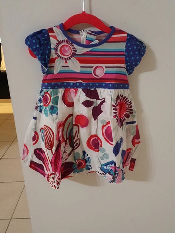 Robe manche courte fleurs ton violet forme large 2 ans catimini