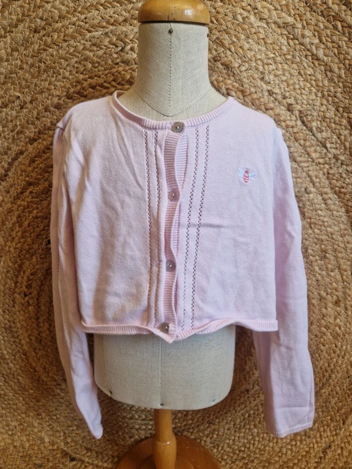 Jolie gilet court rose abeille fille sergent major 7 ans - photo numéro 2