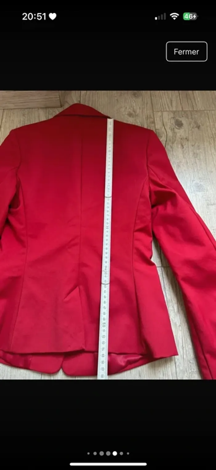 Veste de costume blazer mango rouge cintrée structuré - photo numéro 9