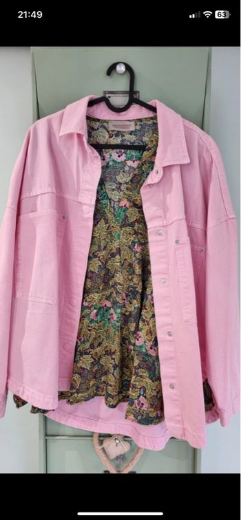 Magnifique sur chemise rose femme en denim