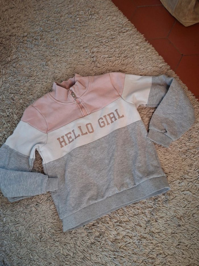 Pull 10 ans fille hello girl orchestra Multicolore