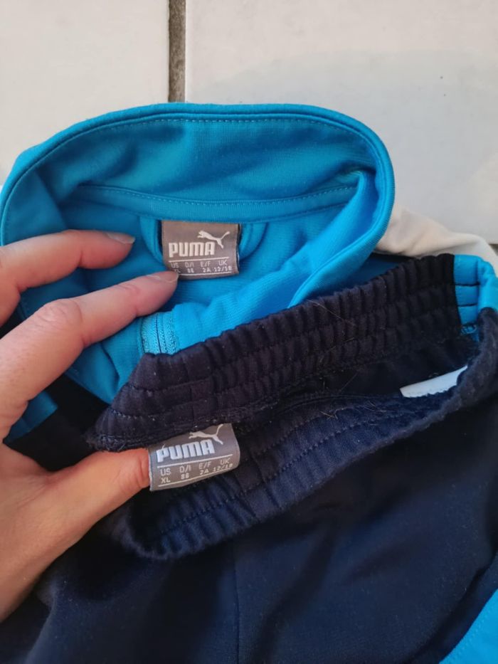 Ensemble de sport bleu survêtement Puma garçon 2 ans - photo numéro 3
