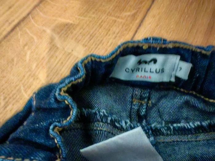 Jean slim fille Cyrillus 7 ans 👧 Taille élastique, denim bleu foncé, confortable - photo numéro 5