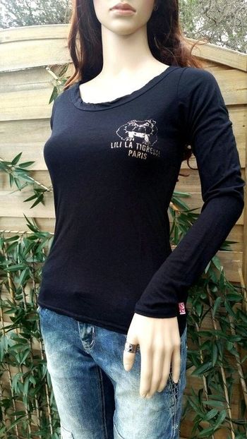 Lili La Tigresse Paris tee-shirt manches longues Orné bulldog et de la marque logo brillant