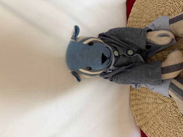 Ours en peluche bleu jean - photo numéro 3