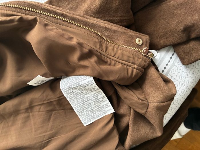 Veste Bomber effet daim Marron Foncé - Taille L - Neuve - photo numéro 8