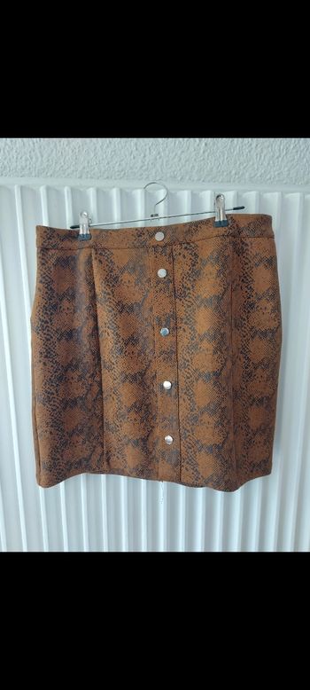 Jupe droite marron "serpent"