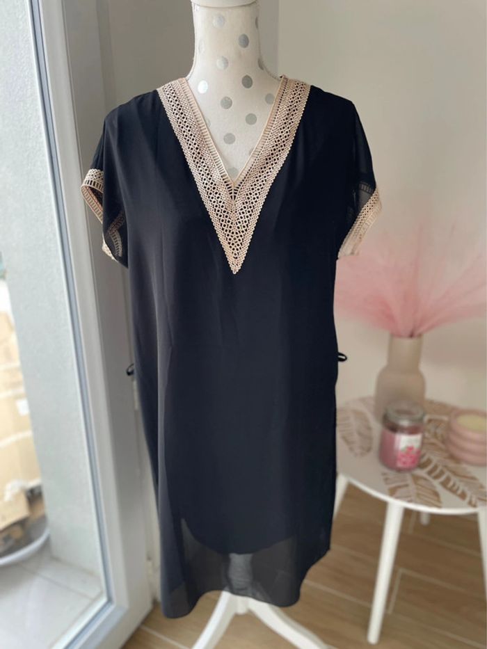 Robe Tunisie noir et beige dorée taille 36 - photo numéro 5