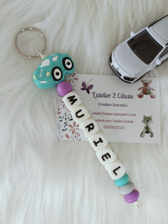 Porte-Clés en silicone voiture turquoise