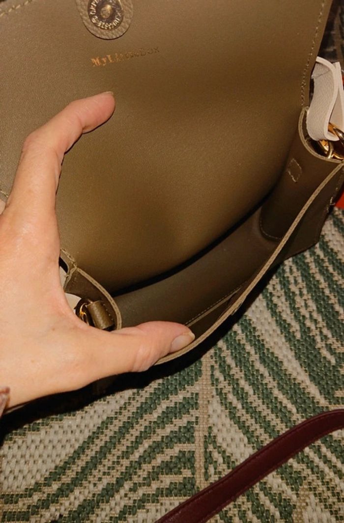 Sac à bandoulière kaki et 2 anses - photo numéro 4