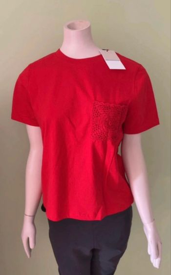 Tee-shirt ONLY rouge – Détail crochet – Neuf avec étiquette