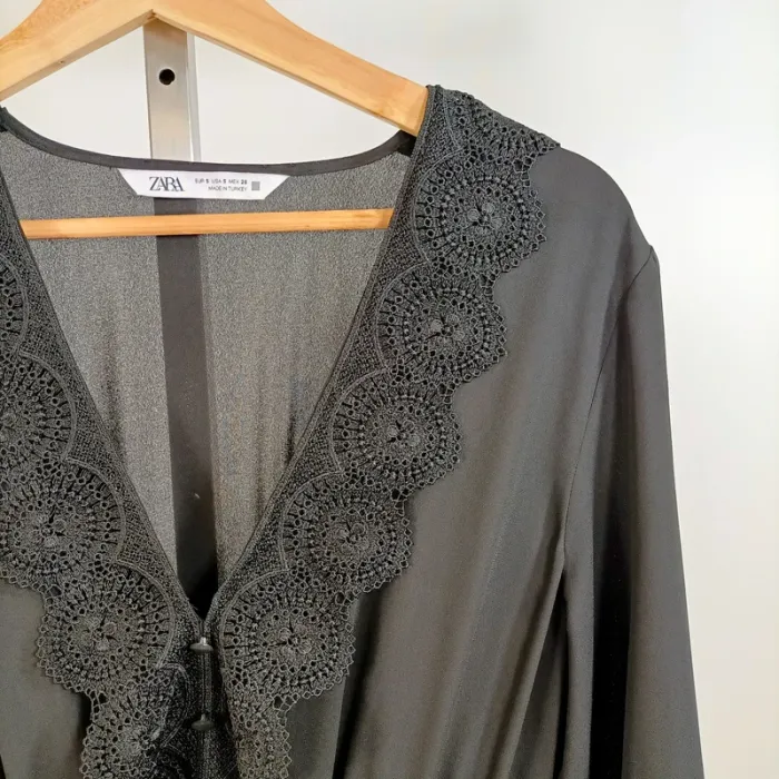 Robe noire évasée femme Taille 36 Zara A847 - photo numéro 3