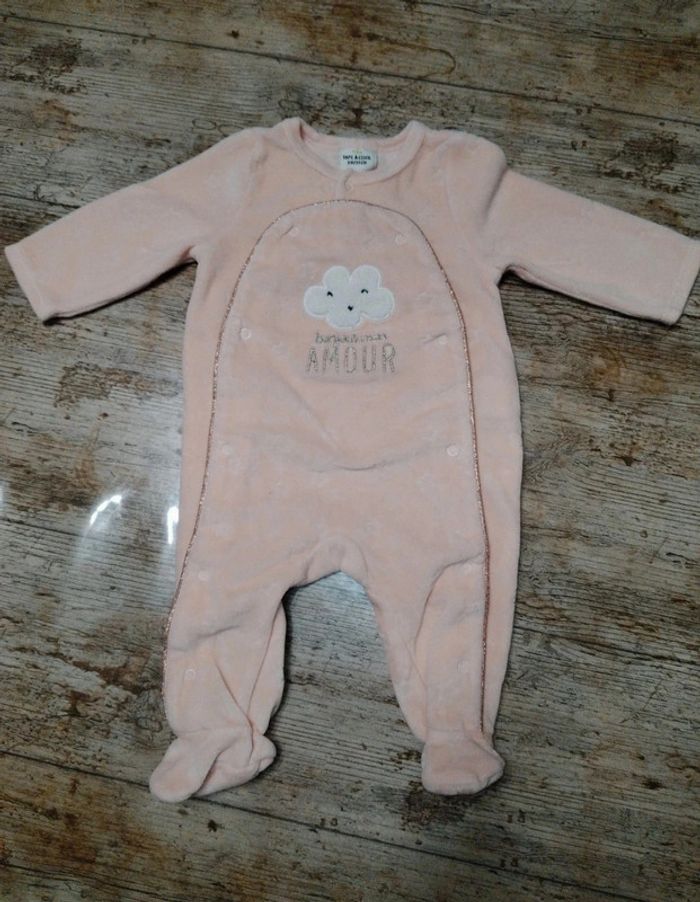Joli pyjamas / grenouillère en velours fille 3 mois TAO