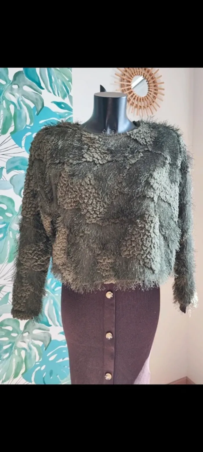 Superbe pull kaki taille M/L - photo numéro 5