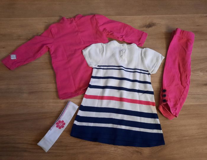 Ensemble robe-pull + T shirt +legging + bandeau Orchestra 9 mois - photo numéro 2