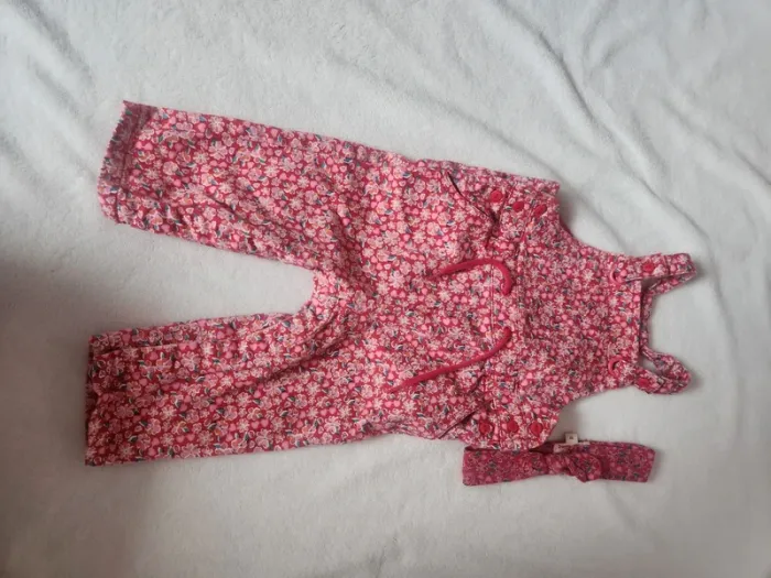 Magnifique lot bébé fille rose motif liberty jogging sweat salopette bandeau haut Dpam 9 mois - photo numéro 14