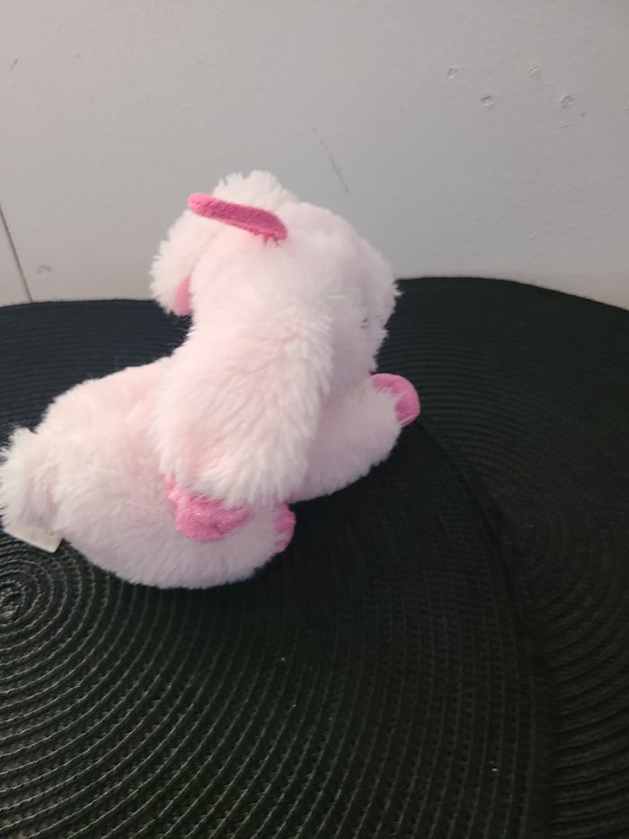 doudou lapin rose paillette rodadou - photo numéro 4