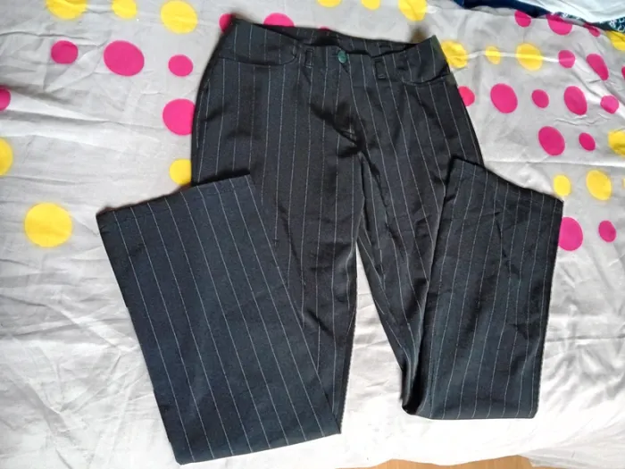 Pantalon rayé noir et blanc T36