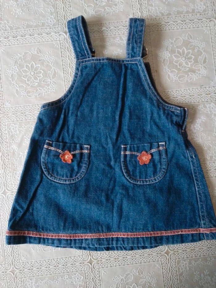Robe salopette en jean 9 mois - photo numéro 3