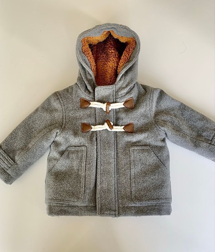 Manteau duffle-coat en lainage gris 9/12 mois ou 74 cm