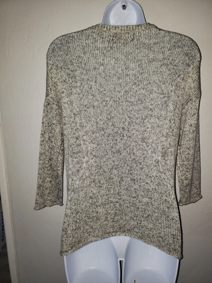 Pull Gris chiné manches 4/5 - photo numéro 2