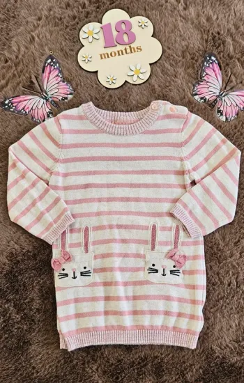 Robe pull lapin 18 mois fille