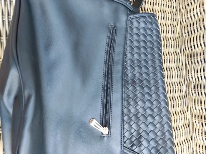 Sac tressé bandoulière noir - photo numéro 5