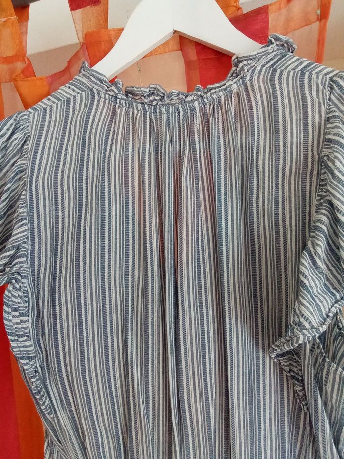 Robe doublée rayée bleu et blanc H&M taille 38 - photo numéro 10