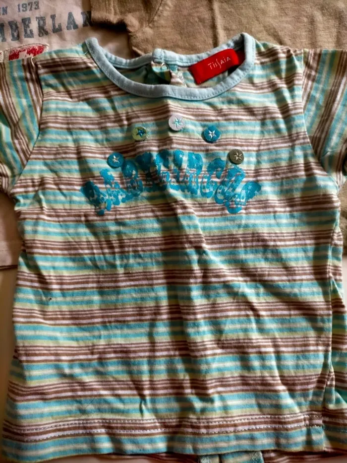 3 tee-shirts manches courtes garçon 6 mois - photo numéro 2