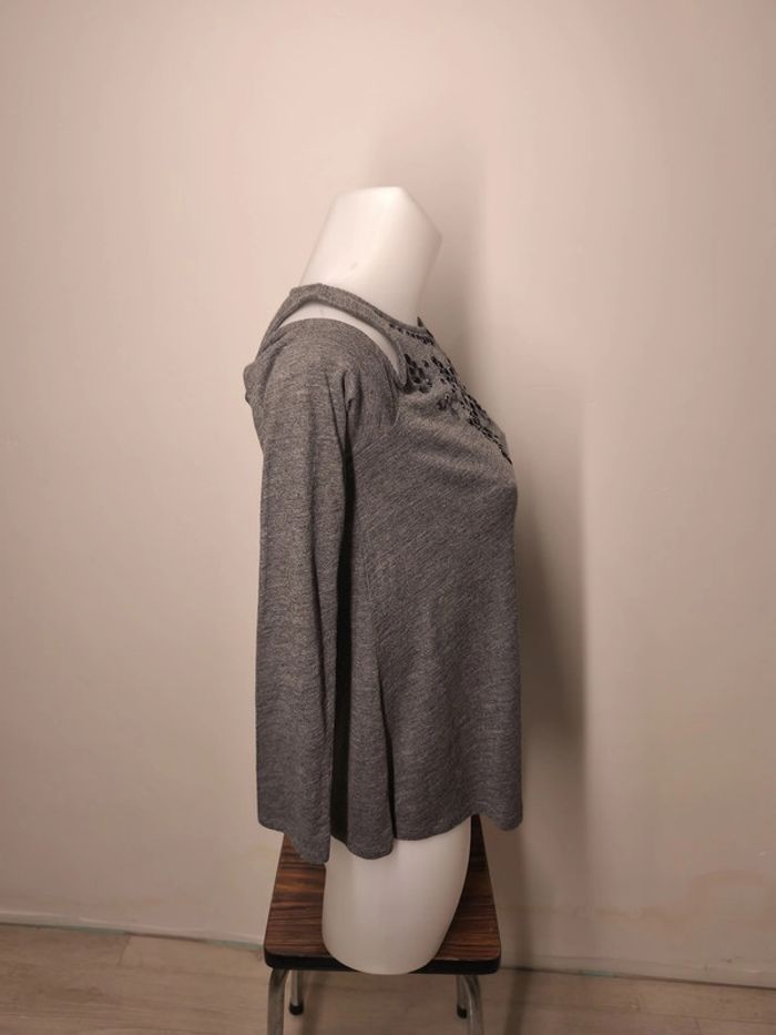 Pull Hollister Femme Taille S Gris - photo numéro 4