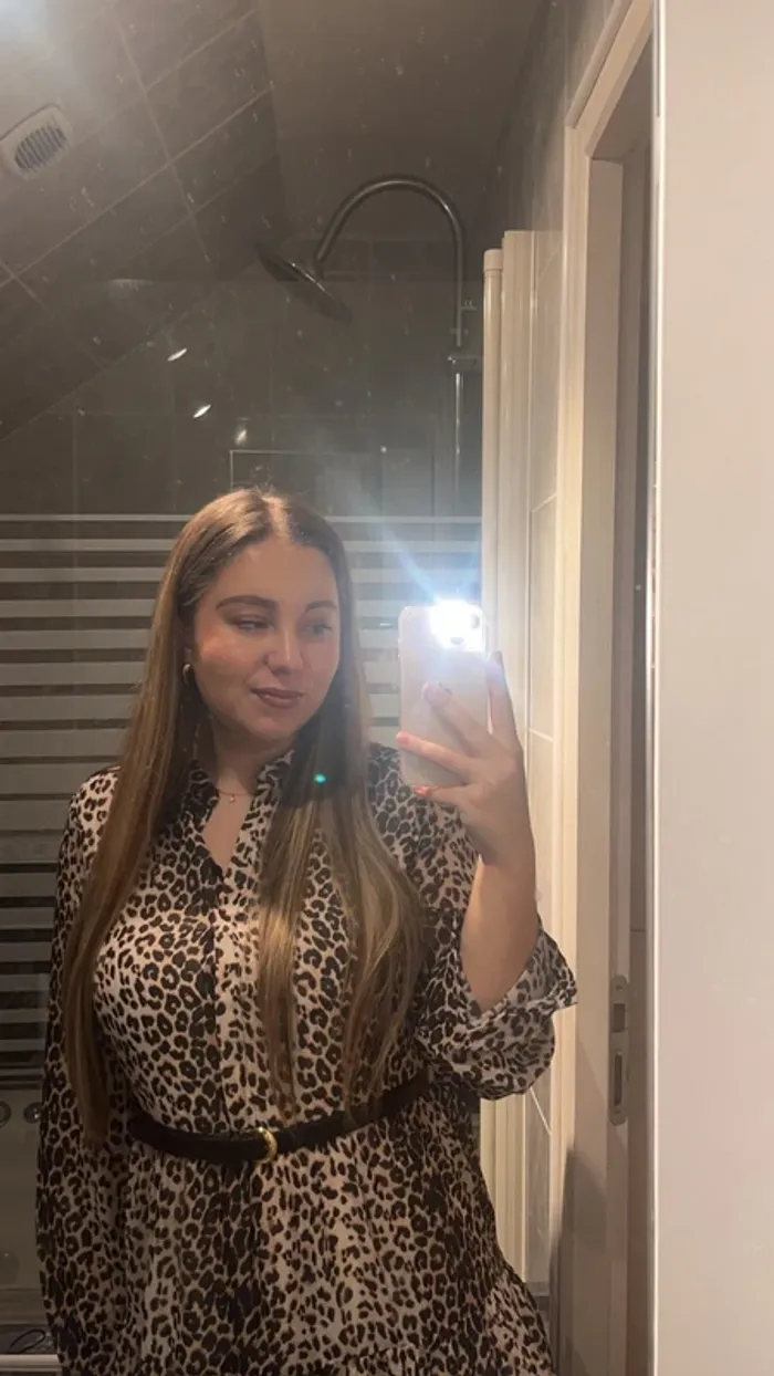 robe midi chemise leopard manches longues à volants - photo numéro 5