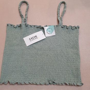 Joli haut femme Couleur vert olive Taille L Cache-cache