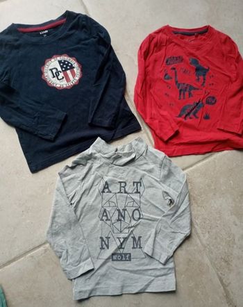 Lot de 3 t-shirts manches longues