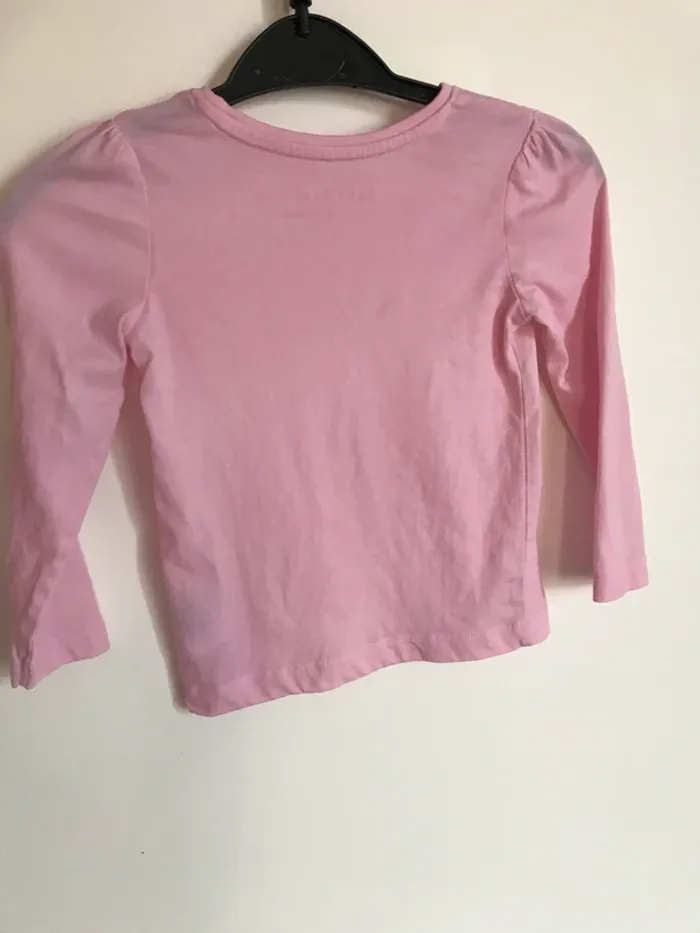 T shirt manches longues rose neuf 18-24 mois - photo numéro 2