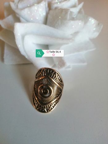 🌸Bague dorée large gravures ethniques Vintage Taille 54 🌸