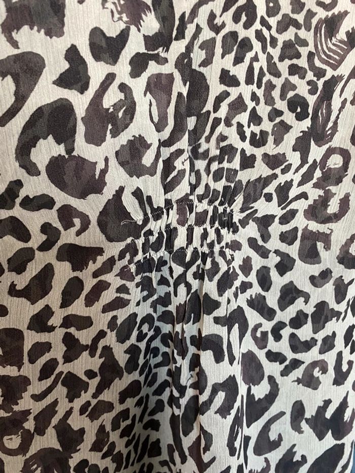Tunique blouse voile à motif et petite dentelle noire - photo numéro 5