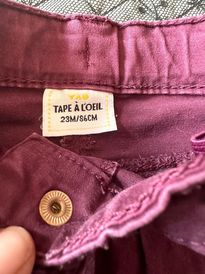 Pantalon bordeau tape a l oeil taille 23 mois - photo numéro 3